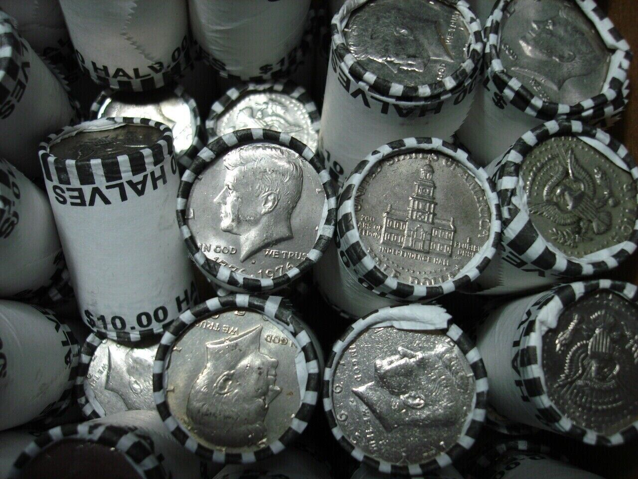 Kennedy Half Dollar Unsearched Bank Rolls! 20 COIN ROLL! Look for silver++