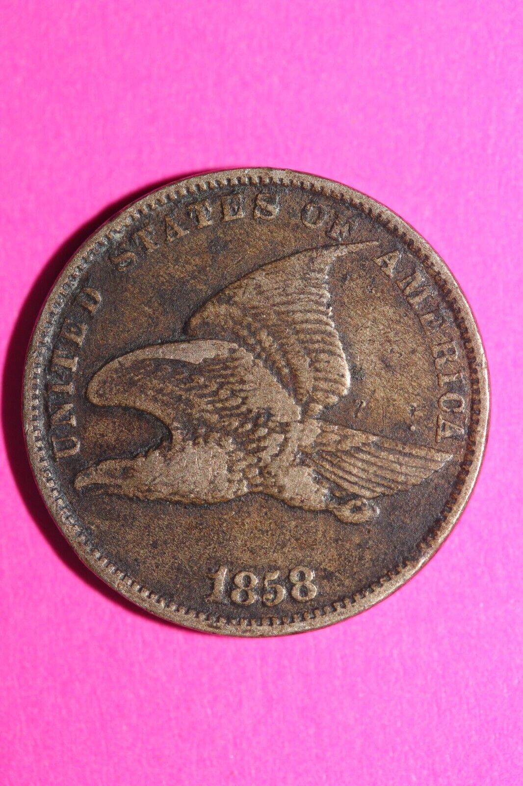 1858 Flying Eagle Cent Penny Exact Scarce Early Type Coin as Pictured 03